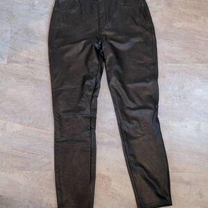 Spanx Shapewear Leather-like Ankle Skinny Pants Classic Black Large 20282R